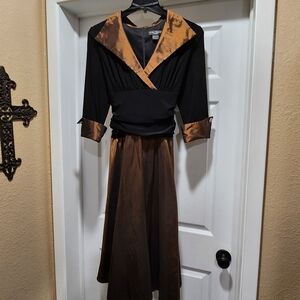 Elegant Black and Bronze Formal Dress